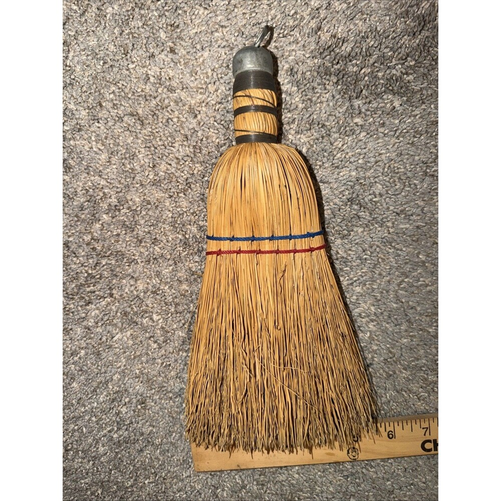 Primitive Old 1930's 5x10” Farmhouse Cottage Antique Straw Wisk Whisk Hand Broom - Picture 3 of 5